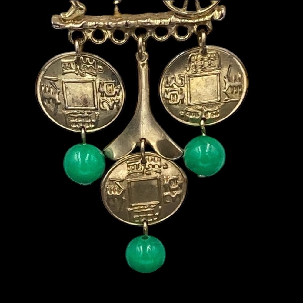 Vintage Chinese Rickshaw Man Dangle Necklace - Picture 5 of 6